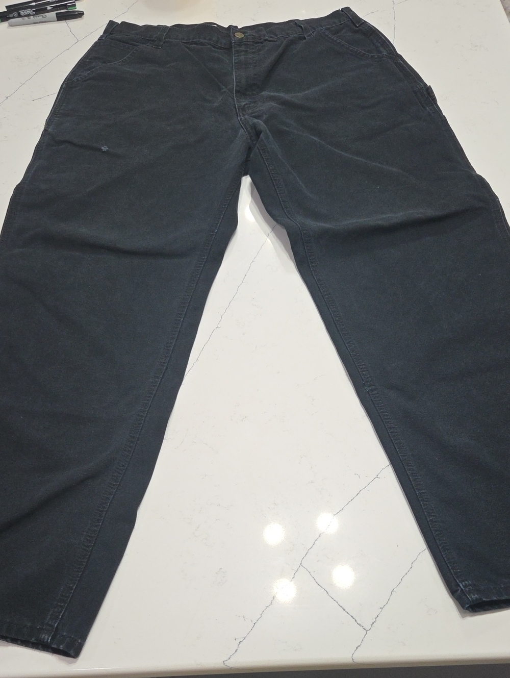 Carhartt Men's Black Cargo Work Pants Sz38x32 Pre-owned